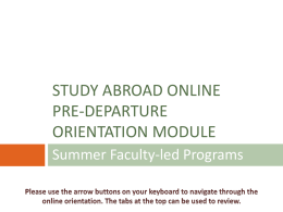 Study Abroad Online Pre-Departure Orientation Module