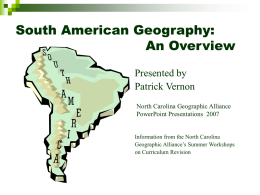 An Overview of South American Geography