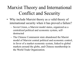 Marxist Theory and International Conflict and Security
