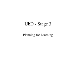 UbD - Stage 3 - Bering Strait School District