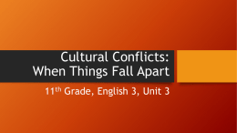 Cultural Conflicts: When Things Fall Apart