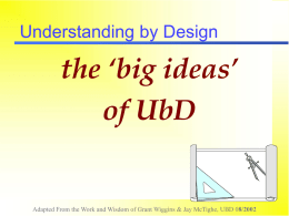 Understanding by Design: - Wanaque Borough Schools