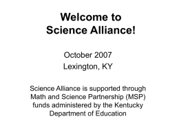 Welcome to Science Alliance!