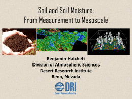 Soils and Soil Moisture: Importance from Measurement to