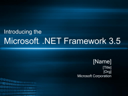 Introducing .NET Framework 3.0