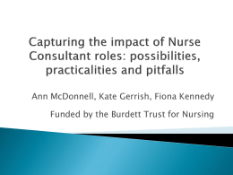Capturing the impact of Nurse Consultant Posts