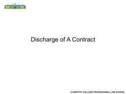 Discharge of A Contract - Griffith College Dublin