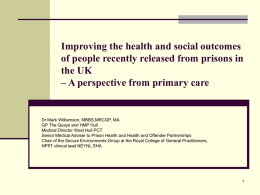 The National Prison and Community Primary Care and Mental