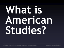 Part one - Discover American Studies