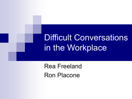 Difficult Conversations in the Workplace