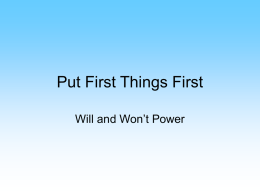 Put First Things First