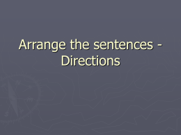 Arrange the sentences