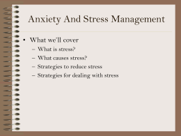 Lesson 3: Anxiety/Stress Management