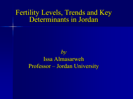 Threats to Fertility Reduction Efforts in Jordan
