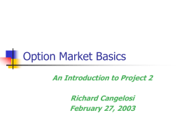 Option Market Basics - Arizona State University