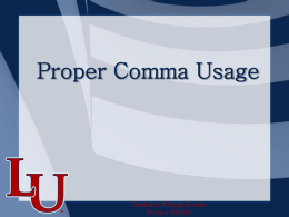 Proper Comma Usage - Liberty University