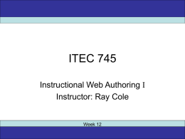 ITEC 715 - Tales from the ID | Thoughts on Instructional