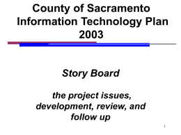 Information Technology Plan - Sacramento County, California