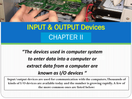 INPUT & OUTPUT Devices - Hailey College of Commerce