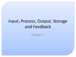 Input, Process, Output, Storage and Feedback