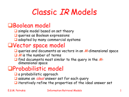 Classic IR Models