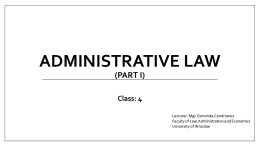 AdmInistrative Law (part I)