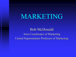 MARKETING - Bob McDonald