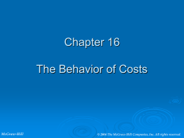 Behavior of Costs - Villanova University