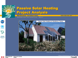 Passive Solar Heating Project Analysis