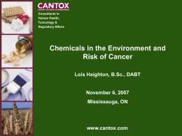 Chemicals in the Environment and Risk of Cancer