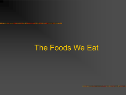 The Foods We Eat