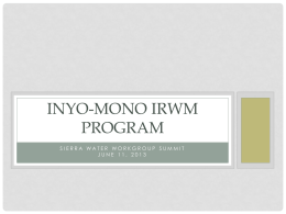 Inyo-mono irwm program - Sierra Water Workgroup