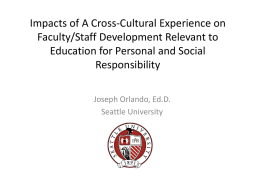 Cross-Cultural Immersion Impact on Faculty and Staff