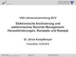 Elektronische Archivierung und elektronisches Records