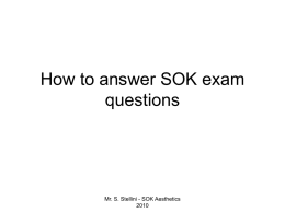 How to answer an SOK exam question