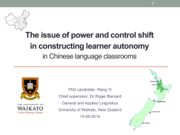 Group work for autonomy in china: From the perspective of