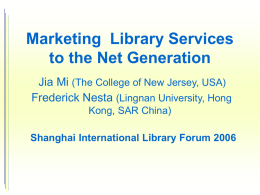 Market Library Services to Net Generation