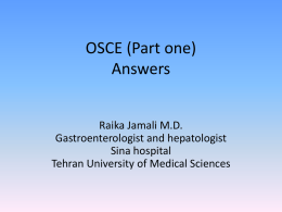 OSCE (Part one) Answers - Tehran University of Medical