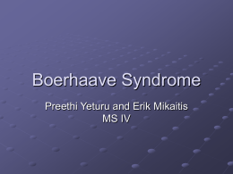Boerhaave Syndrome