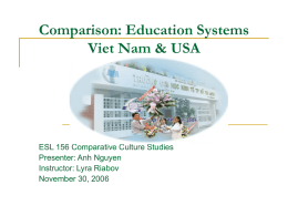 Education system in Viet Nam vs to that of the USA