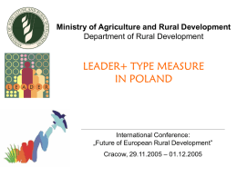 PILOTAŻOWY PROGRAM LEADER+ W POLSCE (2004
