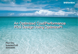 An optimized cost/performance PDS design using OptimizePI