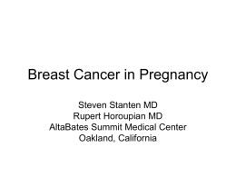 Breast Cancer in Pregnancy