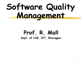 Software Quality Assurance (Lecture 14)