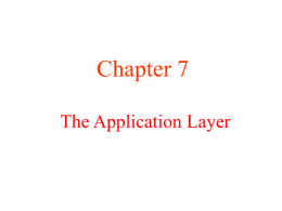 The Application Layer - Home Pages of People@DU