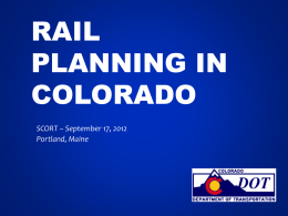 Rail Planning in Colorado