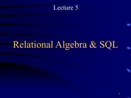 Relational Algebra - South Eastern University of Sri Lanka