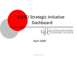 CSUCI Strategic Initiative Dashboard