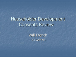 Householder Development Consents Review