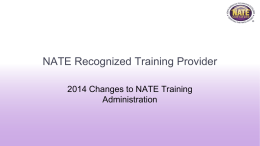 New NATE Testing Portal